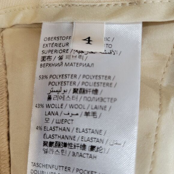 Dorothee Schumacher Pleated Pants Women Large (4) Neutral Beige Wool Blend - Picture 8 of 12